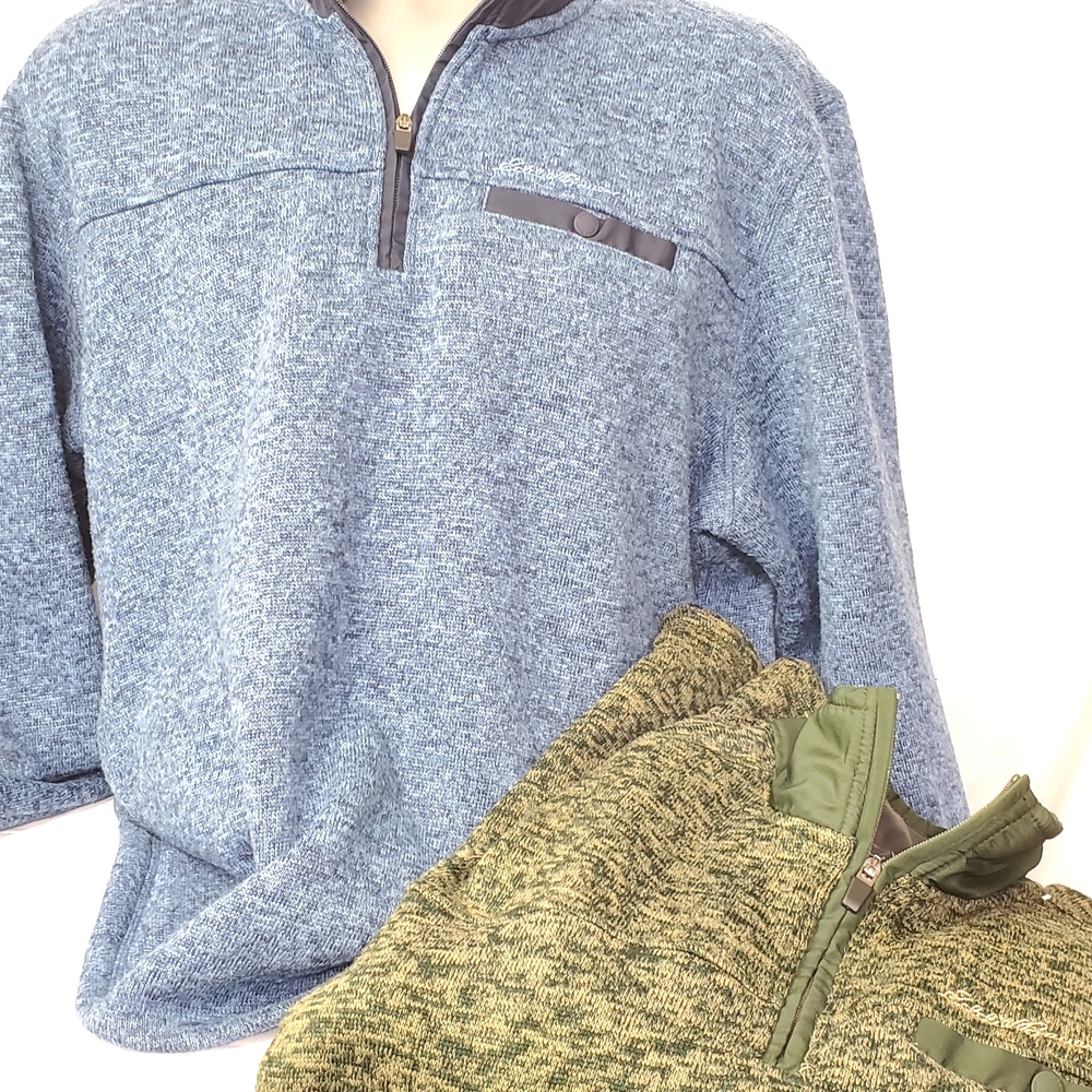 Eddie Bauer Teal and Gray Knit Sweater